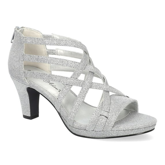 Easy Street Bee Women's Platform Sandals Color: Silver Glitter Size: 10