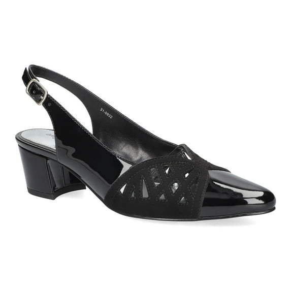 Easy Street Bizzy Women's Slingback Pumps Color: Black Patent Size: 8.5 WIDE