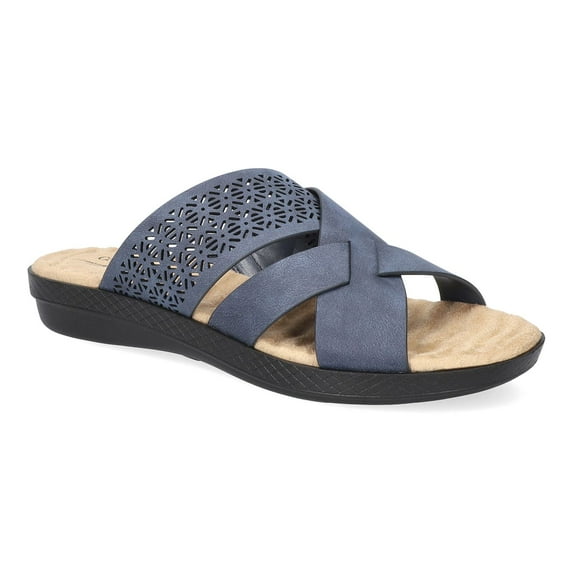 Easy Street Coho Women's Comfort Wave Slide Sandals Color: Navy Size: 8.5