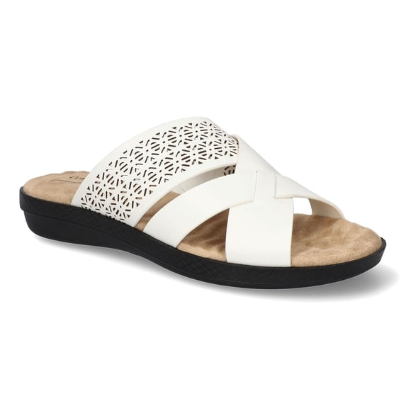 Easy Street Coho Women's Comfort Wave Slide Sandals Color: White Size: 8.5