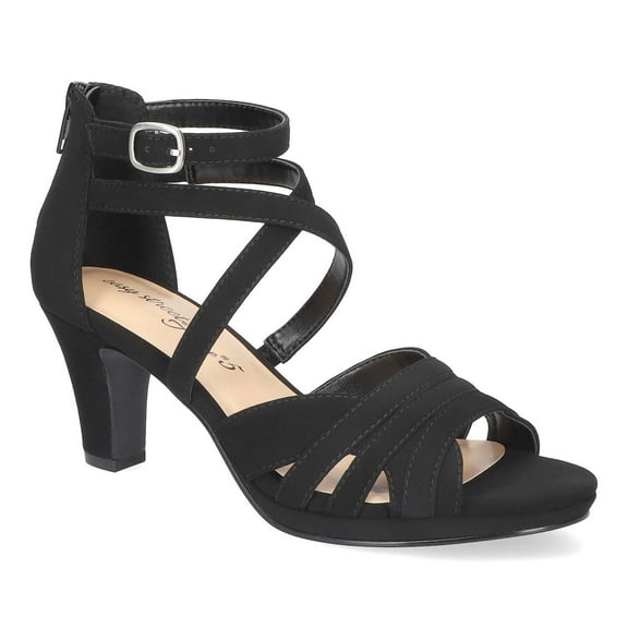 Easy Street Crissa Women's Dress Sandals Color: Black Lamy Size: 8.5 WIDE