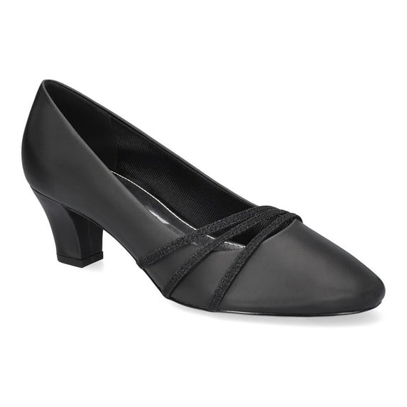 Easy Street Cristiny Women's Pumps Color: Black Satin Size: 10 WIDE
