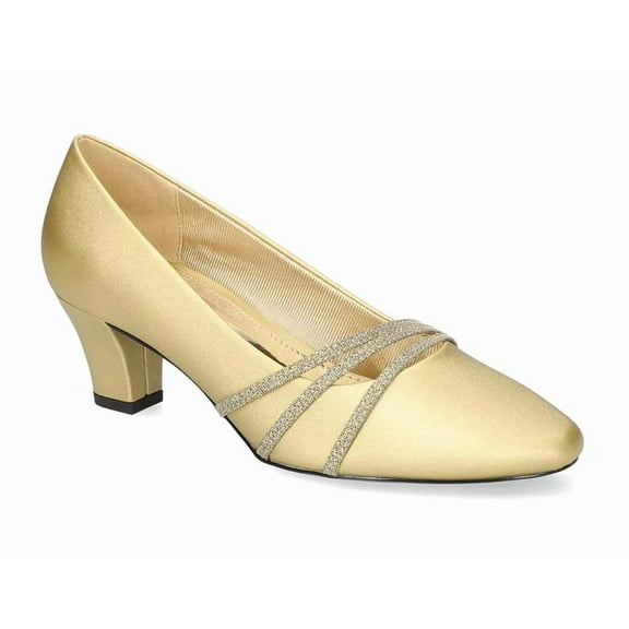 Easy Street Cristiny Women's Pumps Color: Gold Satin Size: 7.5