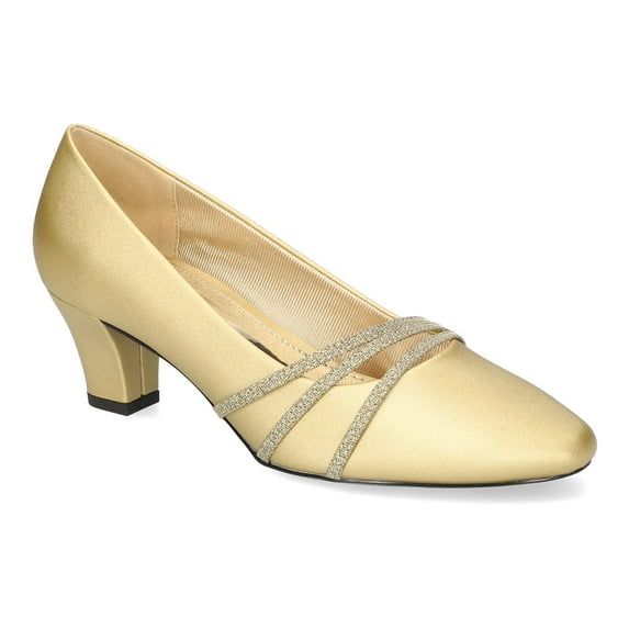 Easy Street Cristiny Women's Pumps Color: Gold Satin Size: 8.5