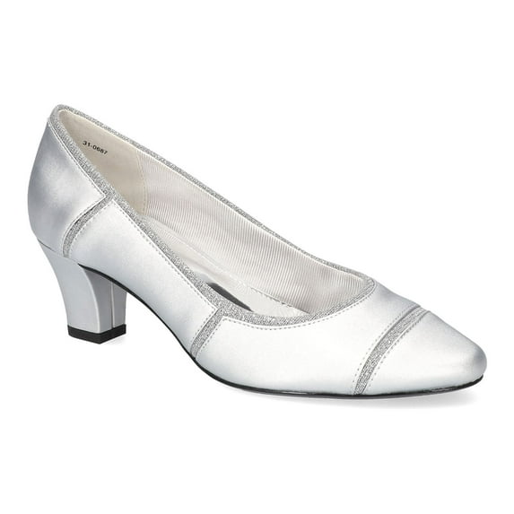 Easy Street Datia Women's Pumps Color: Silver Satin Size: 9
