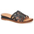 thumbnail image 1 of Easy Street Edda Tuscany Women's Wedge Slide Sandals Color: Black Size: 7.5, 1 of 4