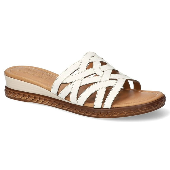 Easy Street Edda Tuscany Women's Wedge Slide Sandals Color: White Size: 9.5