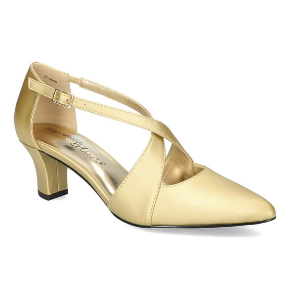 Easy Street Elegance Women's Slingback Pumps Color: Gold Satin Size: 9