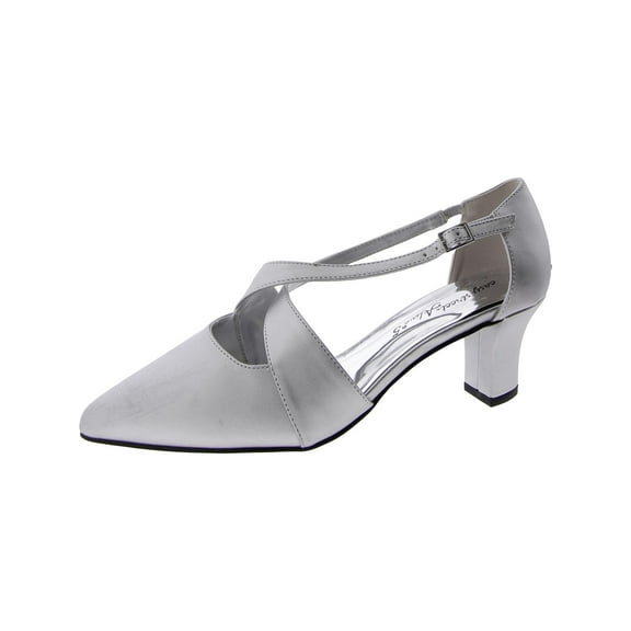 Easy Street Elegance Women's Slingback Pumps Color: Silver Satin Size: 9