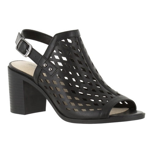 Easy Street Women's Erin Heeled Sandal - 3 Inch Block Heel, Slingback, Adjustable Strap