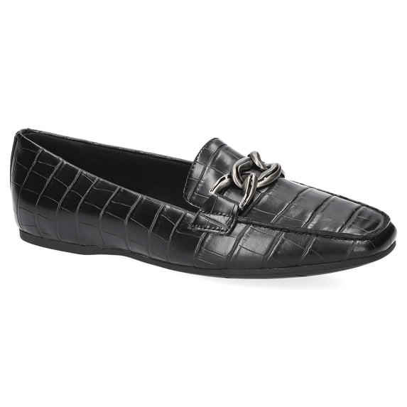 Easy Street Femi Women's Square Toe Flats Color: Black Croco Size: 10 WIDE
