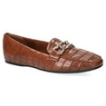 thumbnail image 1 of Easy Street Femi Women's Square Toe Flats Color: Tan Croco Size: 7.5, 1 of 4