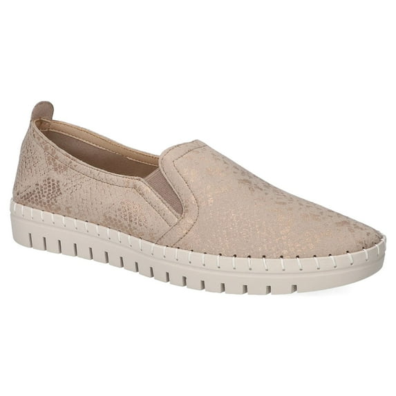 Easy Street Fresh Women's Slip-On Sneakers Color: Champagne Snake Size: 9 XW