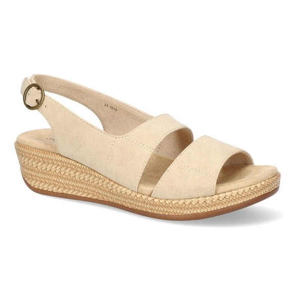 Easy Street Gannett Women's Slingback Wedge Sandals Color: Beige Size: 8.5
