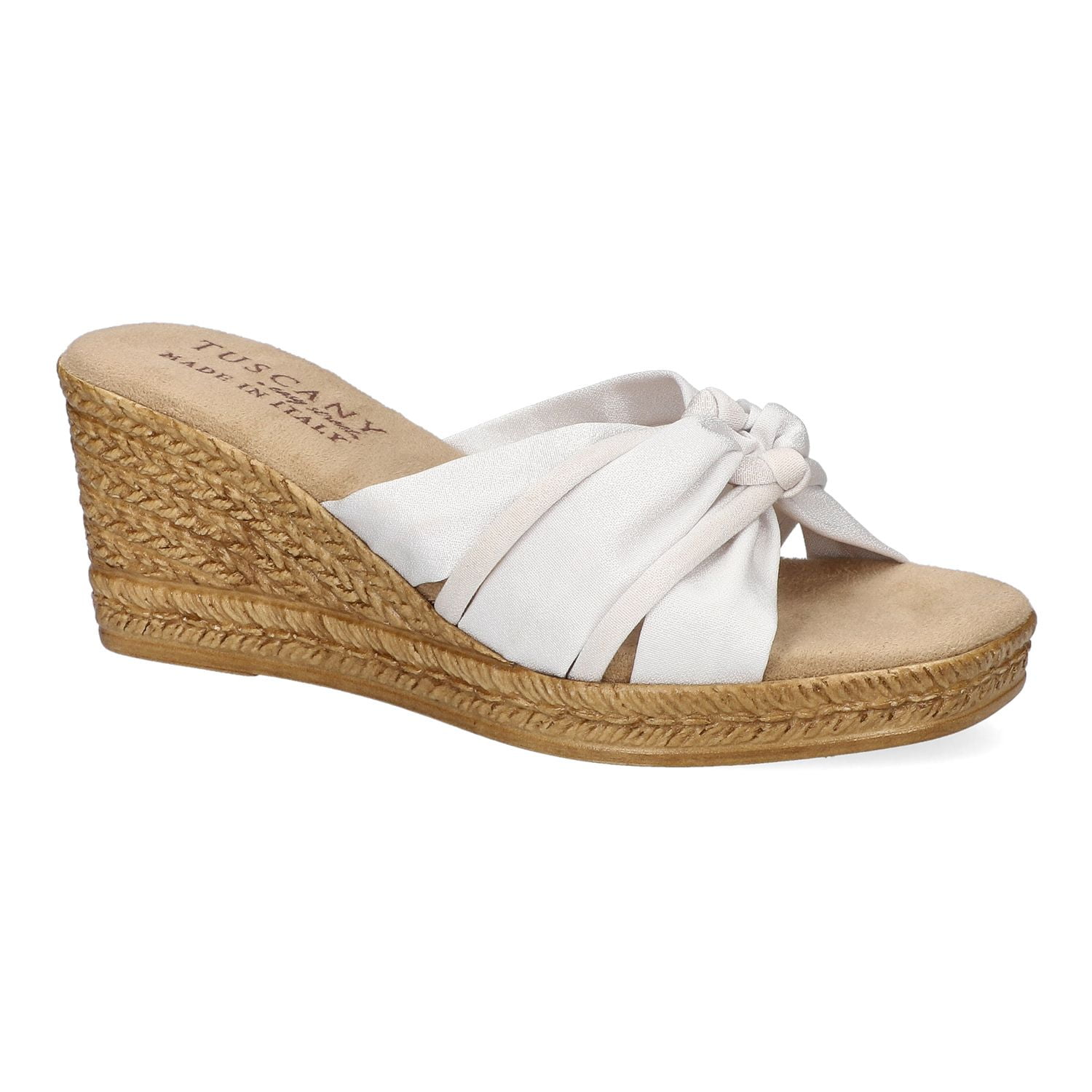 Easy Street Ghita Sandali Con Zeppa Donna Crepe Bianco 41 – Made In Italy - 2
