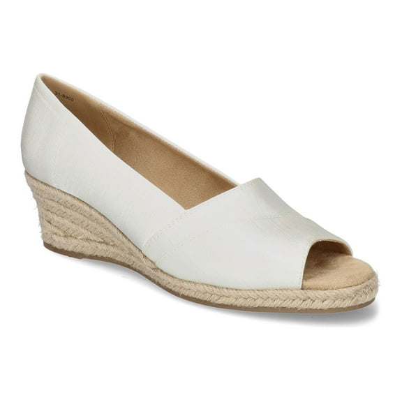 Easy Street Jasper Women's Wedge Sandals Color: White Thai Silk Size: 8.5 WIDE