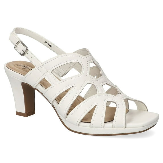 Easy Street Jetty Women's Slingback Heeled Platform Sandals Color: White Size: 6.5