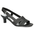 thumbnail image 1 of Easy Street Meghan Slingback Women's Heeled Sandals Color: Black Satin Size: 8 WIDE, 1 of 4