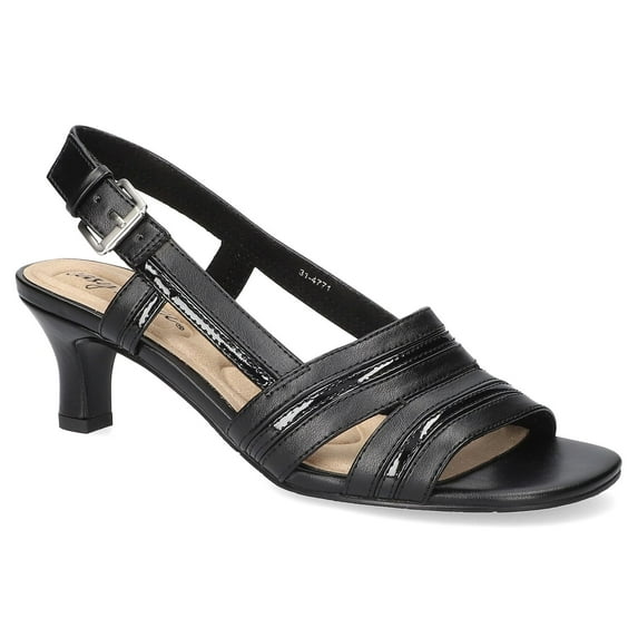 Easy Street Meghan Slingback Women's Heeled Sandals Color: Black Size: 10 WIDE