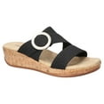 thumbnail image 1 of Easy Street Mina Women's Slide Wedge Sandals Color: Black Wave Size: 7.5, 1 of 4