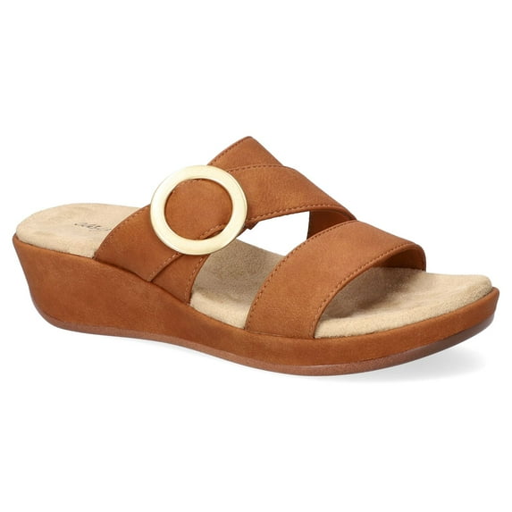 Easy Street Mina Women's Slide Wedge Sandals Color: Tan Size: 10
