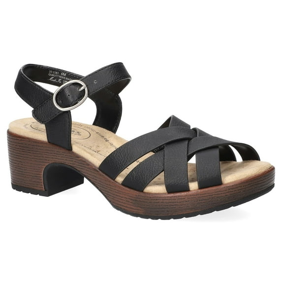 Easy Street Miyah Women's Slip-Resistant Heeled Sandals Color: Black Size: 7.5