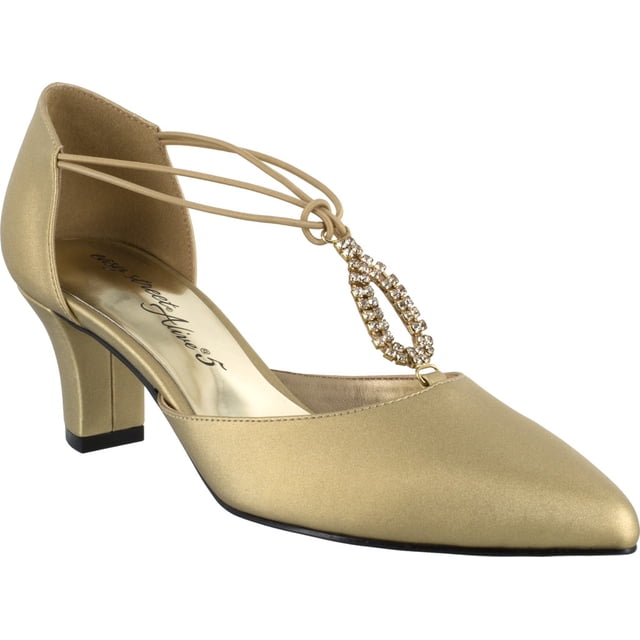 Easy Street Women's Flattery Glitter Evening Pumps - Black, Size 9 D (Wide)