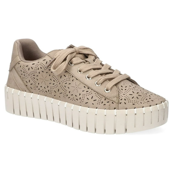 Easy Street Retta Women's Comfort Platform Sneakers Color: Natural Size: 8.5