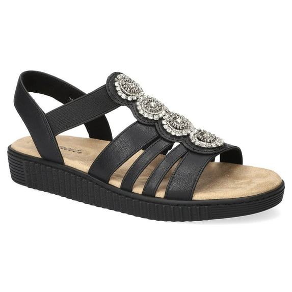 Easy Street Samira Women's Ornamented Platform Sandals Color: Black Size: 9.5