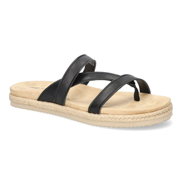 Easy Street Song Women s Comfort Slide Sandals Color Black Size 7 Walmart