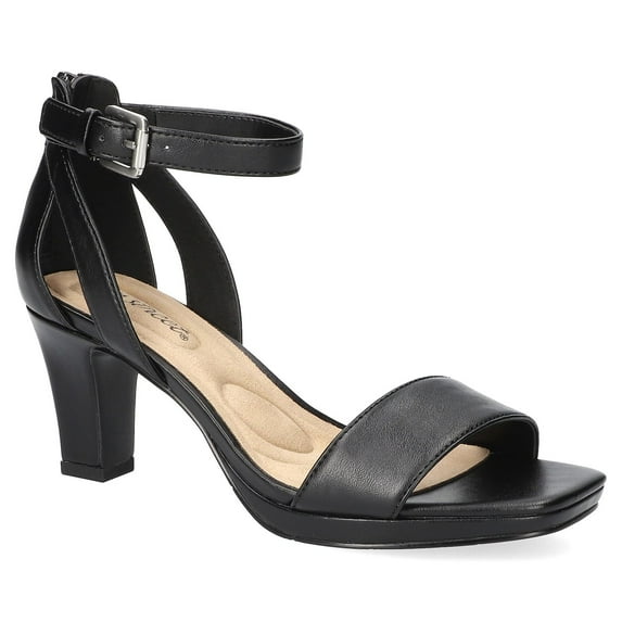 Easy Street Square Toe Platform Women's Heeled Sandals Color: Black Size: 8 WIDE