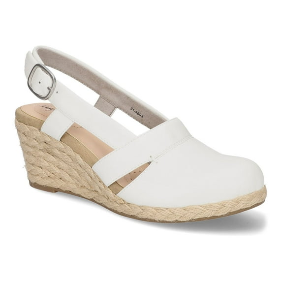 Easy Street Stargaze Women's Espadrille Wedge Sandals Color: White Size: 7 WIDE