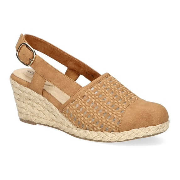 Easy Street Taffy Women's Slingback Espadrille Wedges Color: Tan Size: 8