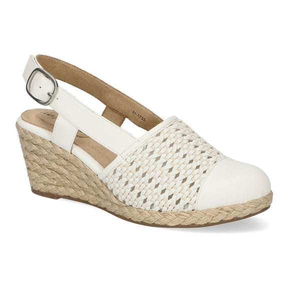 Easy Street Taffy Women's Slingback Espadrille Wedges Color: White Size: 10
