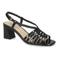 thumbnail image 1 of Easy Street Topaz Women's Square Toe Block Heel Sandals Color: Black Patent Size: 7, 1 of 5