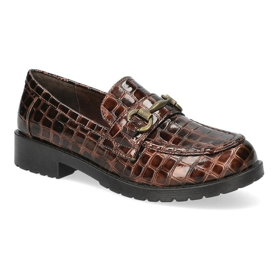 Easy Street Witney Comfort Women's Loafers Color: Brown Croco Size: 7.5