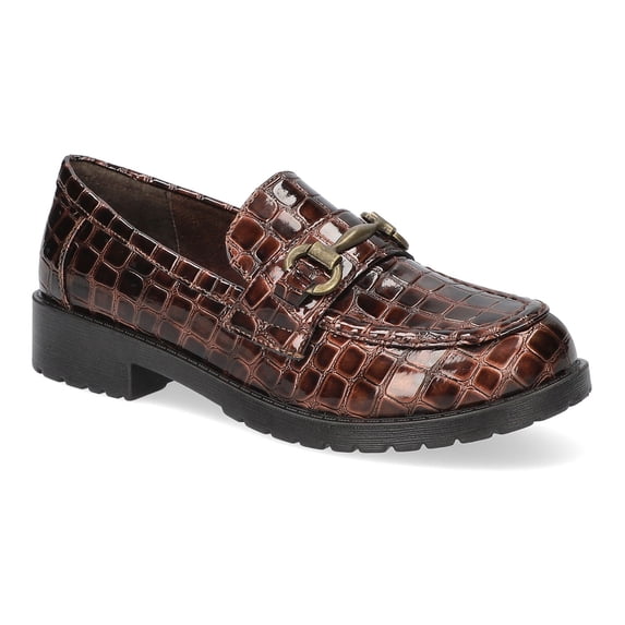 Easy Street Witney Comfort Women's Loafers Color: Brown Croco Size: 9 WIDE