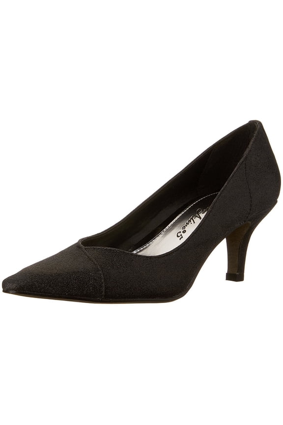 Women's Chiffon Pointed Toe Pump,Black Glitter,7 M US