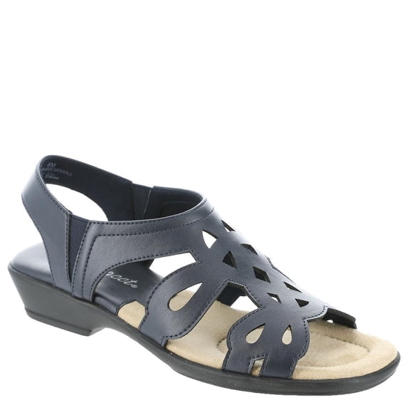 Easy Street Women's Holland Heeled Sandal, Navy, 6 Extra Wide