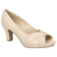 thumbnail image 1 of Easy Street Women's Lavish Platform Peep Toe Pumps Color: Beige Size: 7, 1 of 4