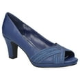 thumbnail image 1 of Easy Street Women's Lavish Platform Peep Toe Pumps Color: Navy Satin Size: 9 WIDE, 1 of 4