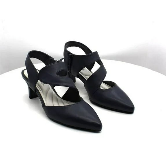 Easy Street Venue Women's Asymmetrical High Heels Color: Navy Size: 6.5