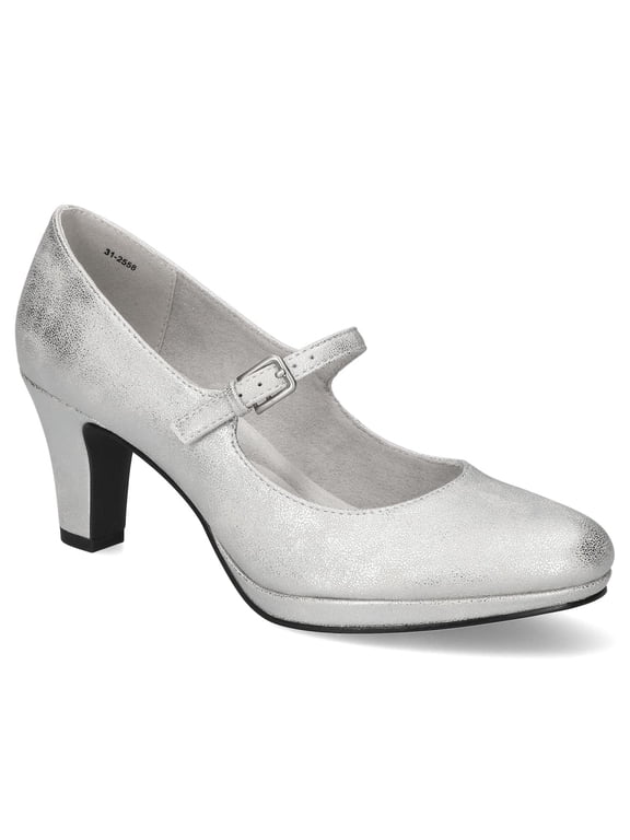 Womens Zest Metallic Mary Jane Round Toe Platform Pumps Dress P