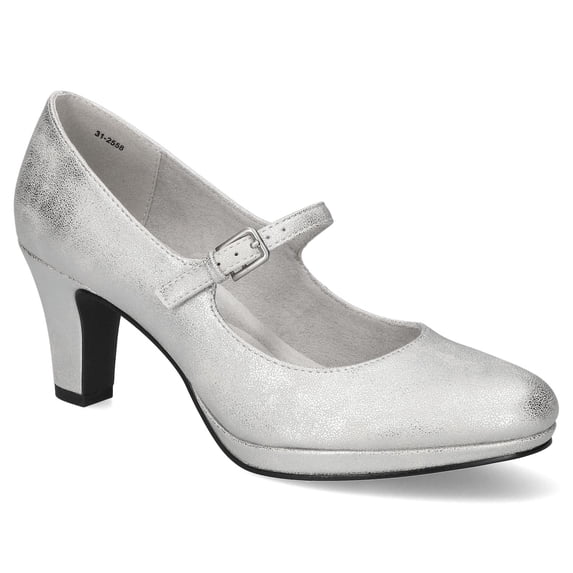 Easy Street Women's Zest Mary Jane Platform Pumps Color: Silver Size: 9 WIDE