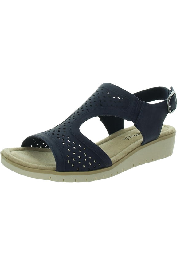 Womens Alba Laser Cut Faux Leather Slingback Sandals