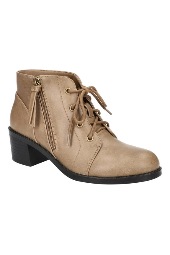 Womens Becker Zipper Faux Leather Ankle Boots