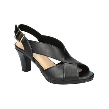 Easy Street Womens Christy Faux Leather Slingback Heels