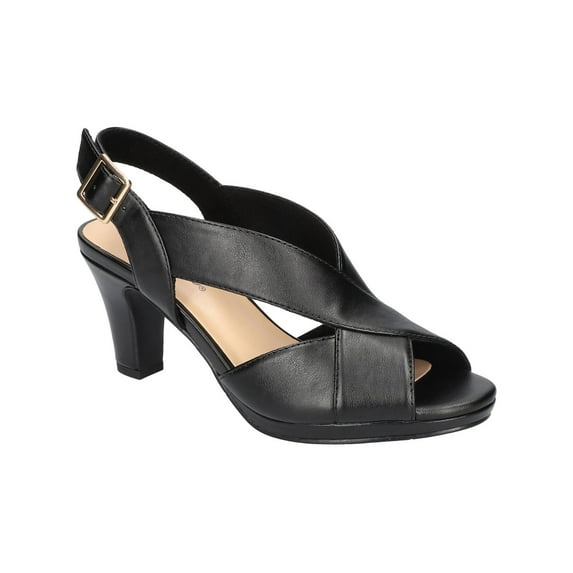 Easy Street Womens Christy Faux Leather Slingback Heels