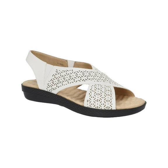 Easy Street Womens Claudia Laser Cut Cushioned Flatform Sandals
