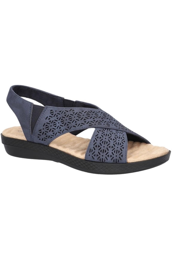 Womens Claudia Laser Cut Faux Leather Slingback Sandals